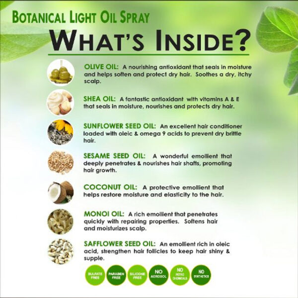 Almond & Moringa Botanical Light Oil Spray (NEW 6oz) - Image 3